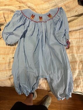 Adorable Smocked Reindeer Christmas Romper